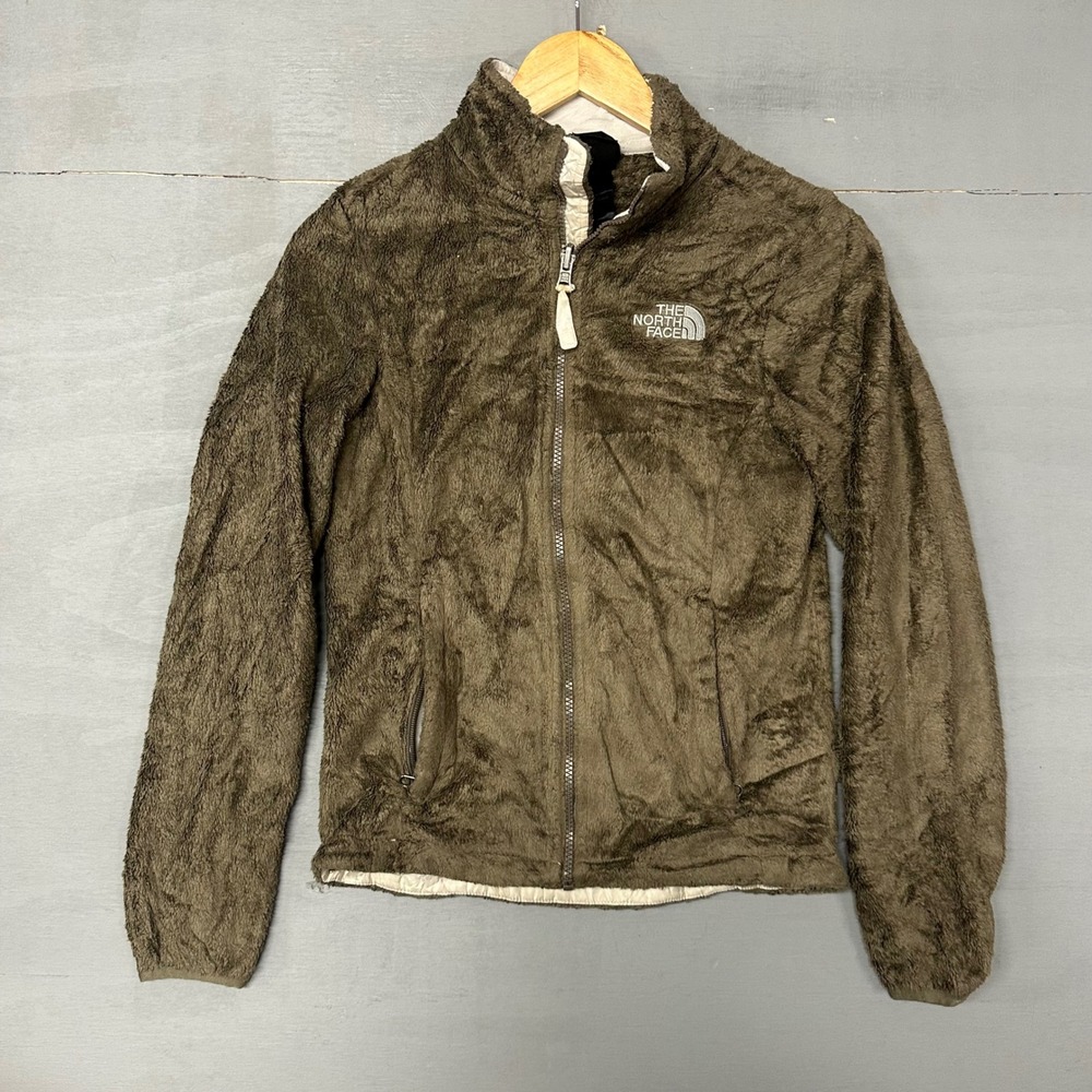 The North Face‎ Osito Fleece Jacket Womens XS Olive Green Full Zip Soft Fuzzy - Picture 2 of 4